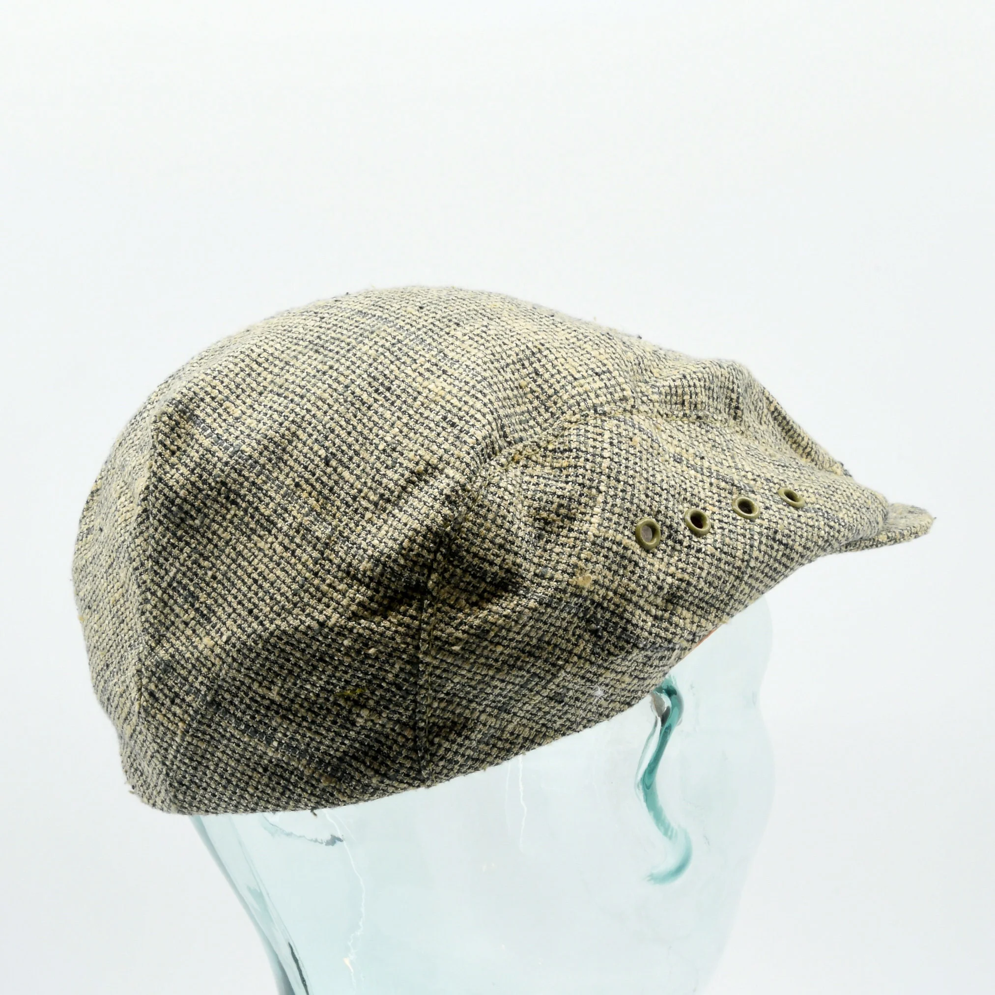 Herringbone Silk Tweed Newsboy Cap by Quaker Marine Supply - Image 6