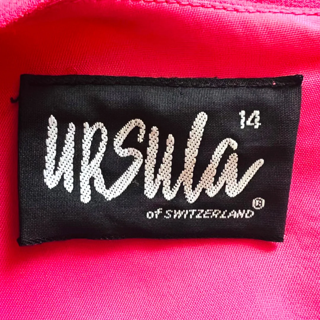 High Twist Crepe Long Sleeve Dress Usa Vintage Pink Sz 14 by Ursula of Switzerland - Image 10