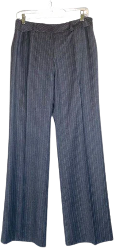High Waist Trouser Pants Vintage 90s Wool Gray Pinstripe Nwt 12 by Austin Reed