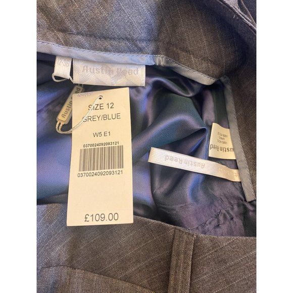 High Waist Trouser Pants Vintage 90s Wool Gray Pinstripe Nwt 12 by Austin Reed - Image 10