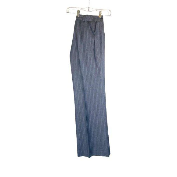 High Waist Trouser Pants Vintage 90s Wool Gray Pinstripe Nwt 12 by Austin Reed - Image 5