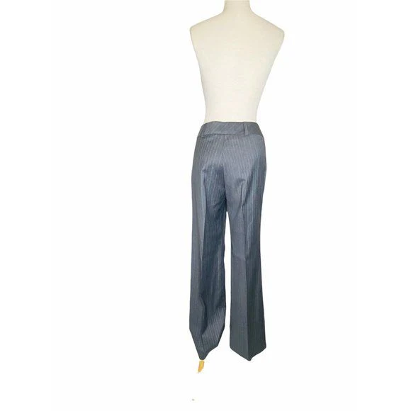 High Waist Trouser Pants Vintage 90s Wool Gray Pinstripe Nwt 12 by Austin Reed - Image 8