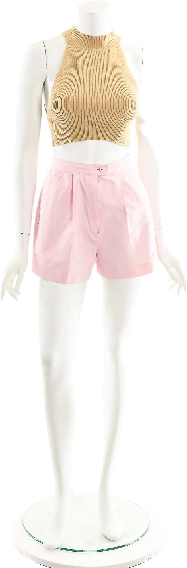 High Waist Trouser Shorts Pastel Pink Cotton Shorts 80s by Izod