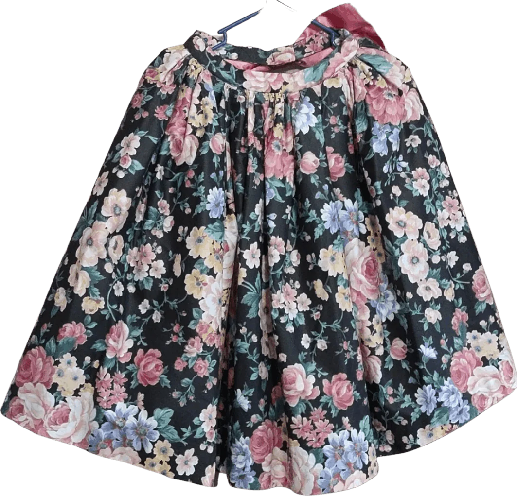 80's Floral Overlay Bow Skirt - Image 2