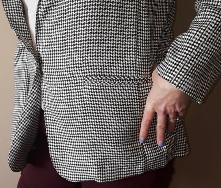 Black and White Houndstooth Weave Blazer by Norton Mcnaughton - Image 3