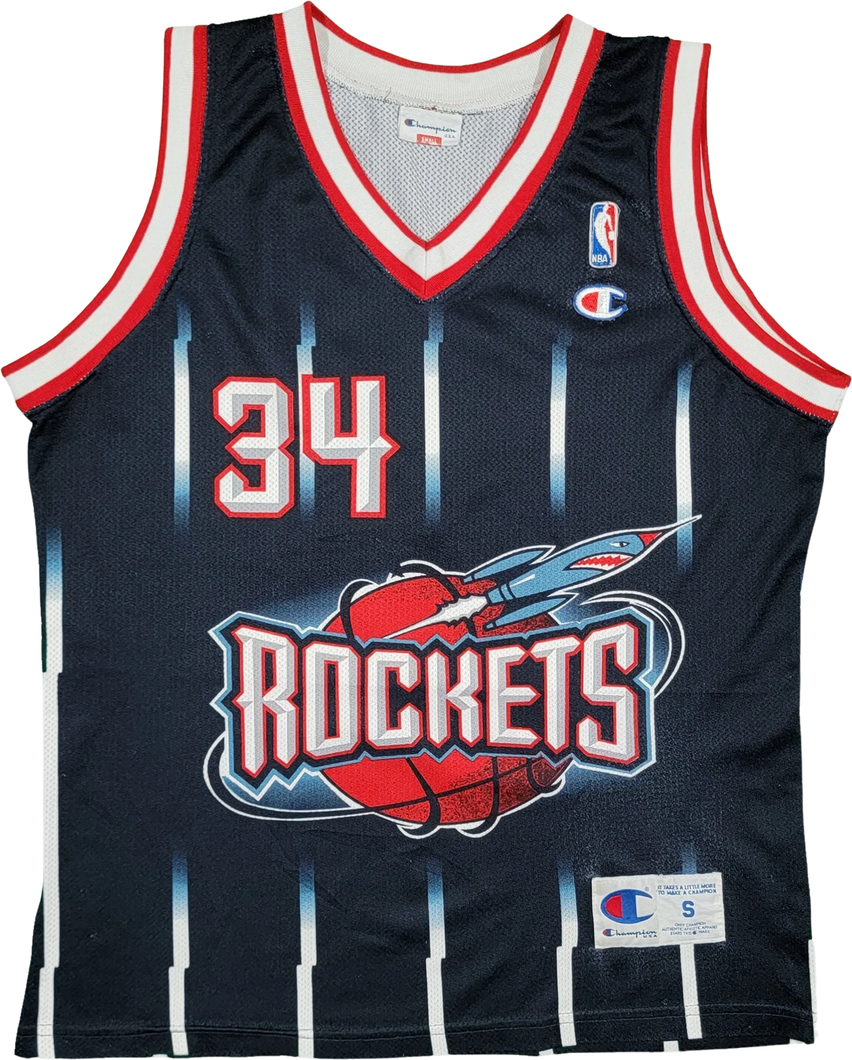 Houston Rockets Vintage 90s Hakeem Olajuwon Champion Basketball Jersey - Size Small S by Champion