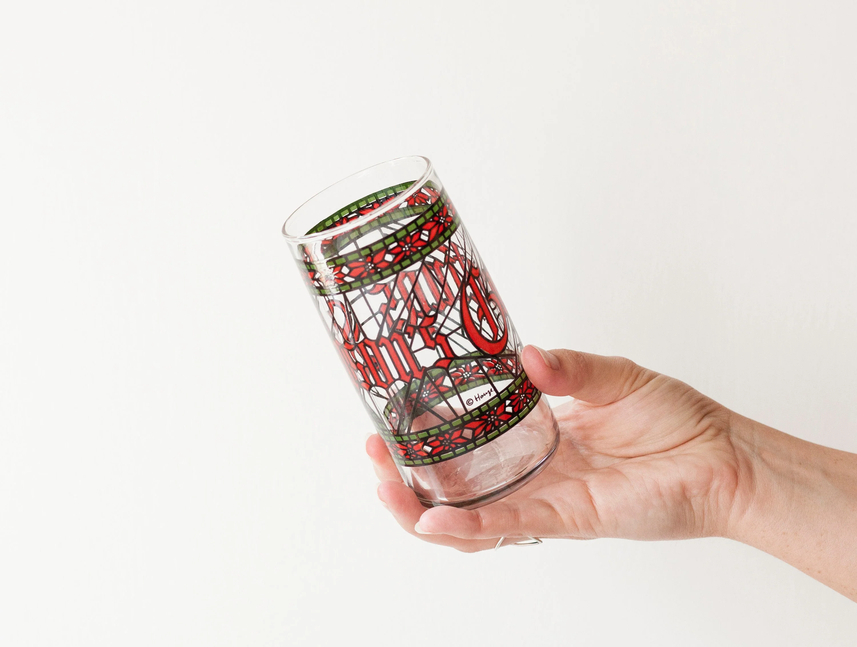 Houze Season's Greetings Tumblers Pair of Two Mid Century Vintage by Houze Glass Company - Image 5