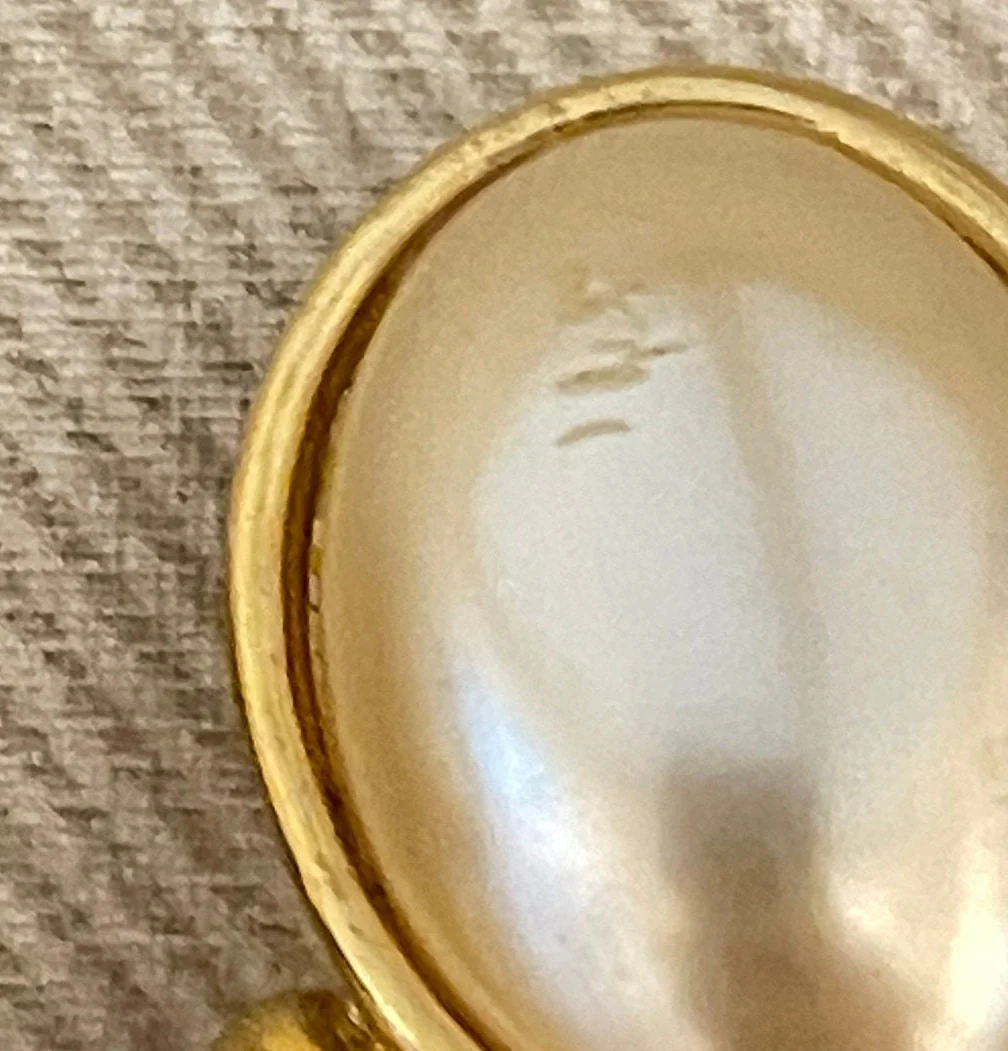 Huge Baroque Pearl Doorknocker Statement Clip On Earrings - Image 3