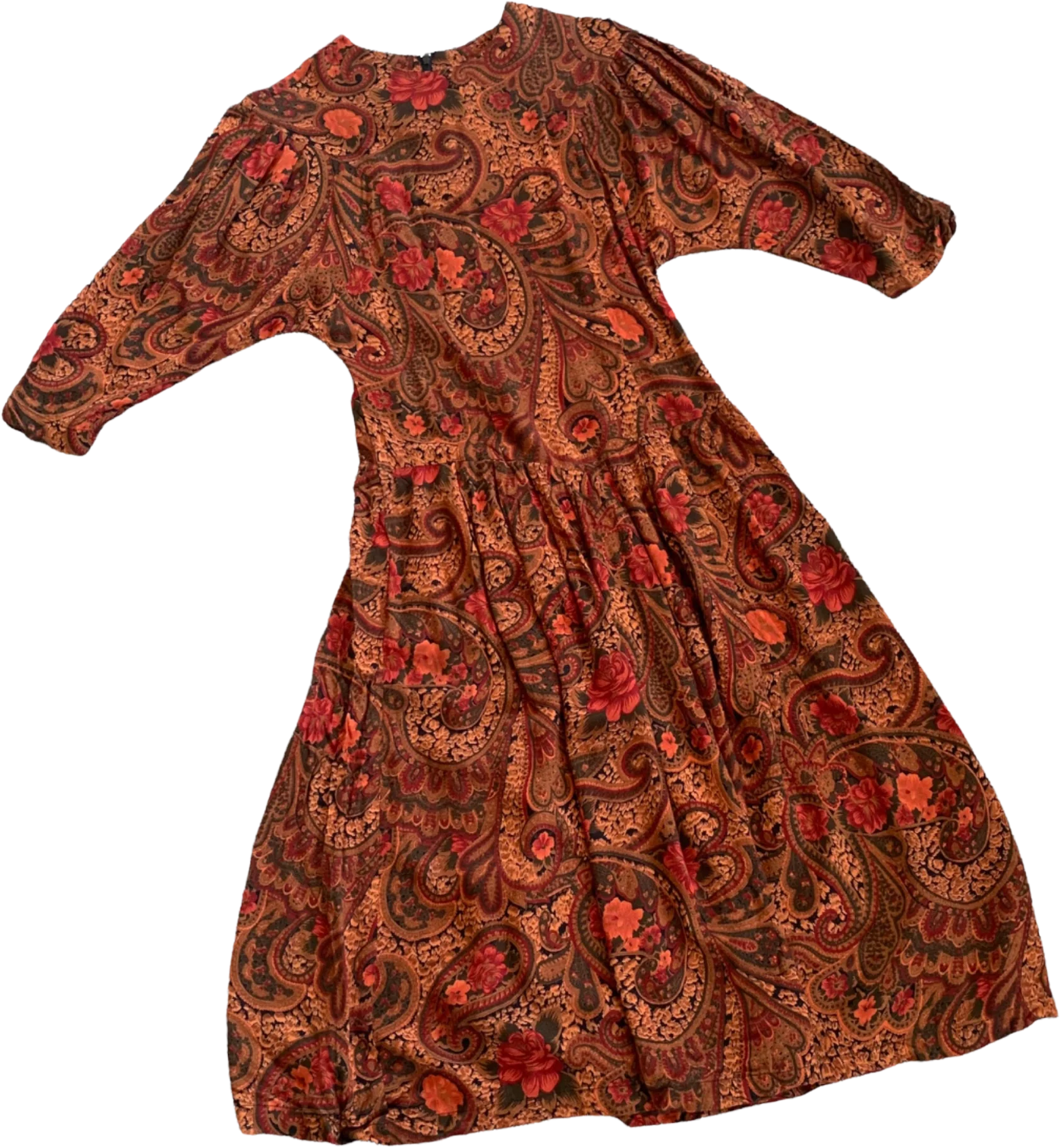 Hunters Run Floral Paisley 100% Rayon Midi Dress By Hunters Run - Image 2