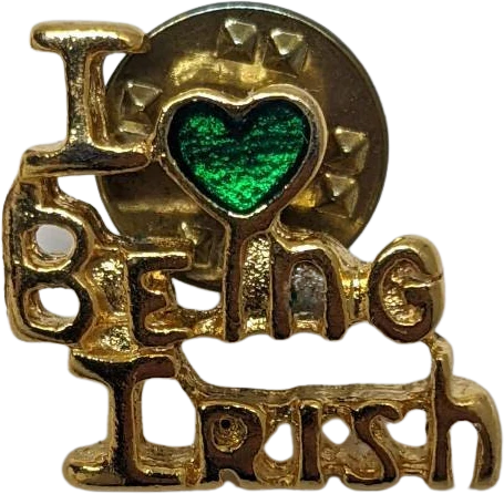 I Love Being Irish Ireland Vintage Carded Pin St Patrick's Day