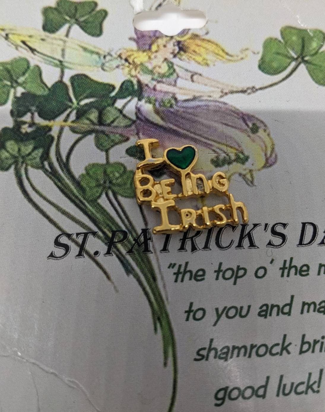 I Love Being Irish Ireland Vintage Carded Pin St Patrick's Day - Image 6