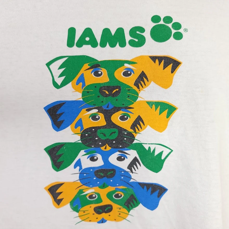 Iams Dog Food T-Shirt Vintage 90s Puppies Pet Lover Made In Usa Mens Size Xl - Image 2