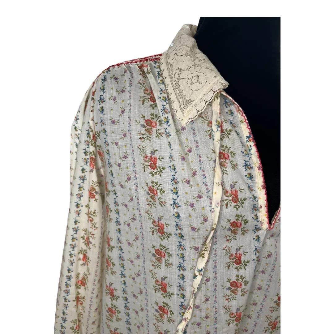 Ilgwu Vintage 60s Embroidery Floral Shirt Dress Cottage Nwt Med by Miss Elaine - Image 4