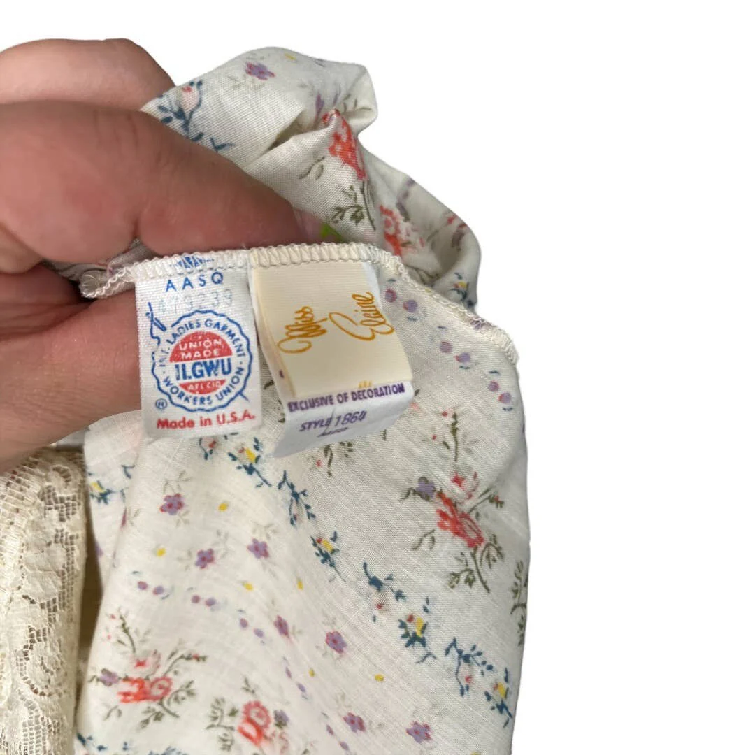 Ilgwu Vintage 60s Embroidery Floral Shirt Dress Cottage Nwt Med by Miss Elaine - Image 8
