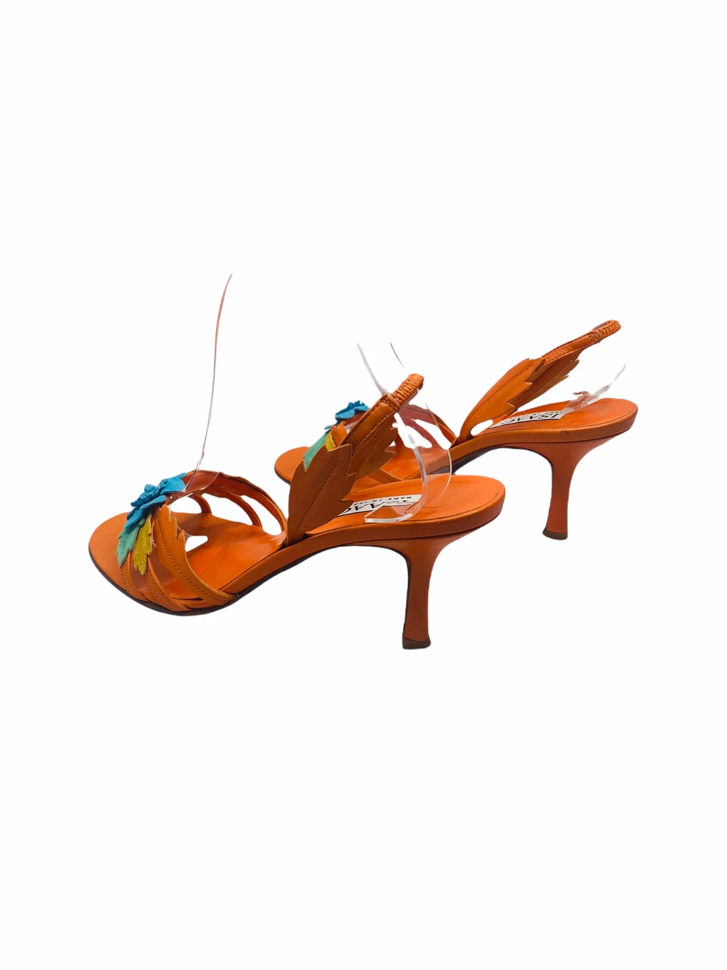Isaac Leather Strappy Kitten Heel Sandals with Suede Embellishment by Isaac - Image 7