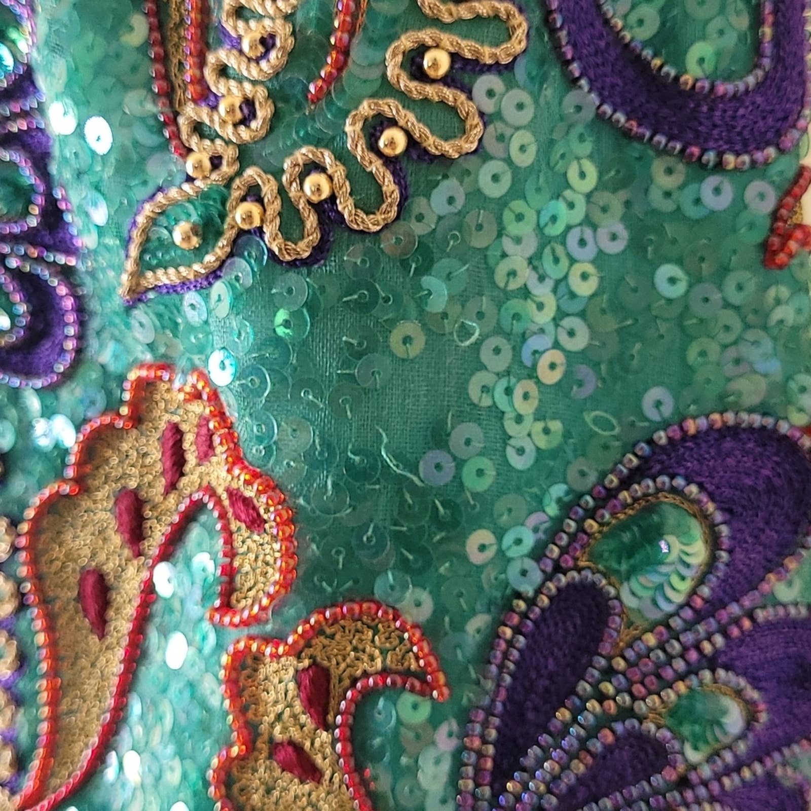 Isabell Gerhart Aqua Blue Embellished Gown Dress By Mary McFadden - Image 11