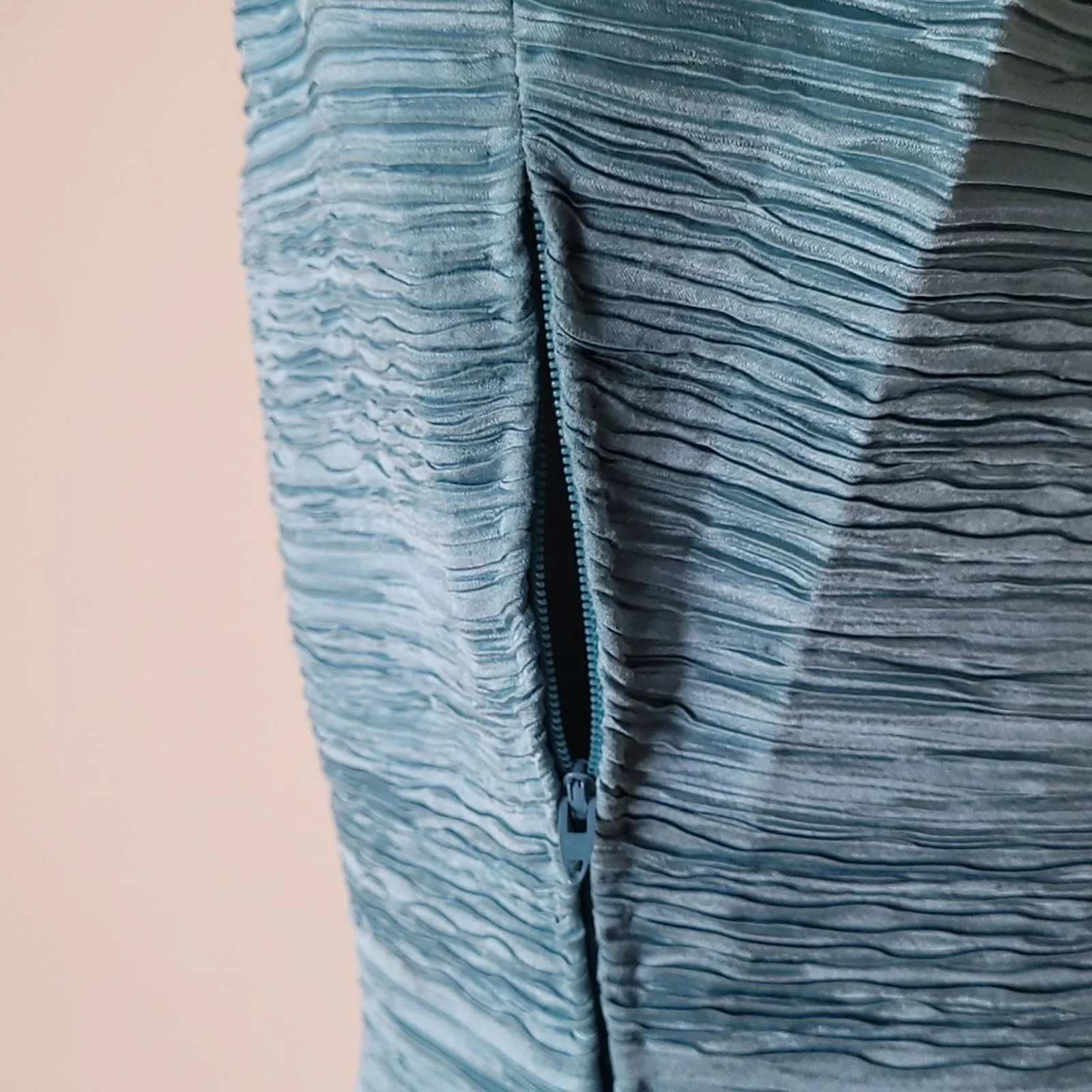 Isabell Gerhart Aqua Blue Embellished Gown Dress By Mary McFadden - Image 6