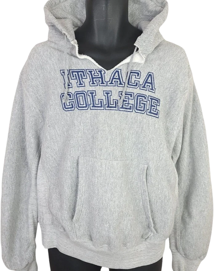 Ithaca College Bombers Sweatshirt Hoodie Vintage 90s Reverse Weave Made In Usa Mens Size Large