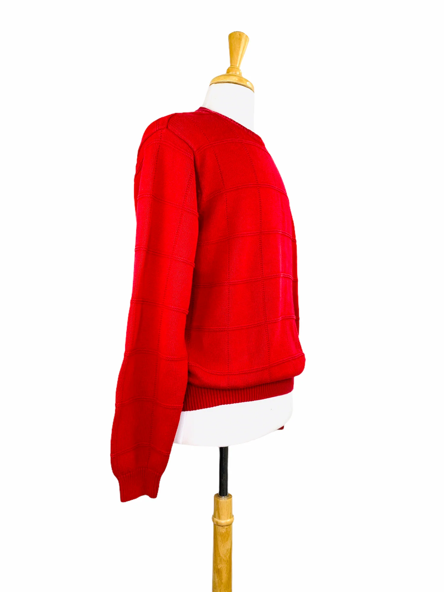 Izod Vintage Crest Logo Red 100% Cotton Pullover Sweater Mens by Izod - Image 2