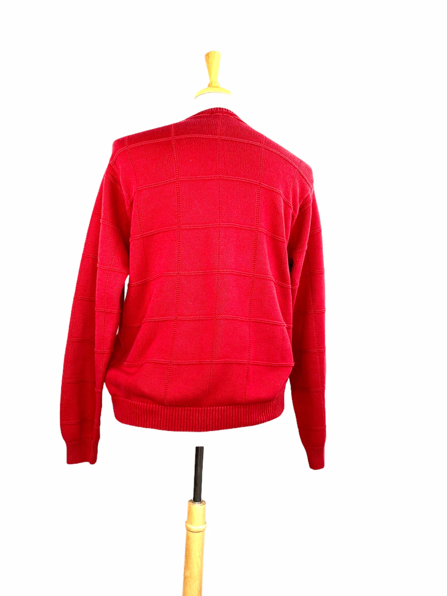 Izod Vintage Crest Logo Red 100% Cotton Pullover Sweater Mens by Izod - Image 4