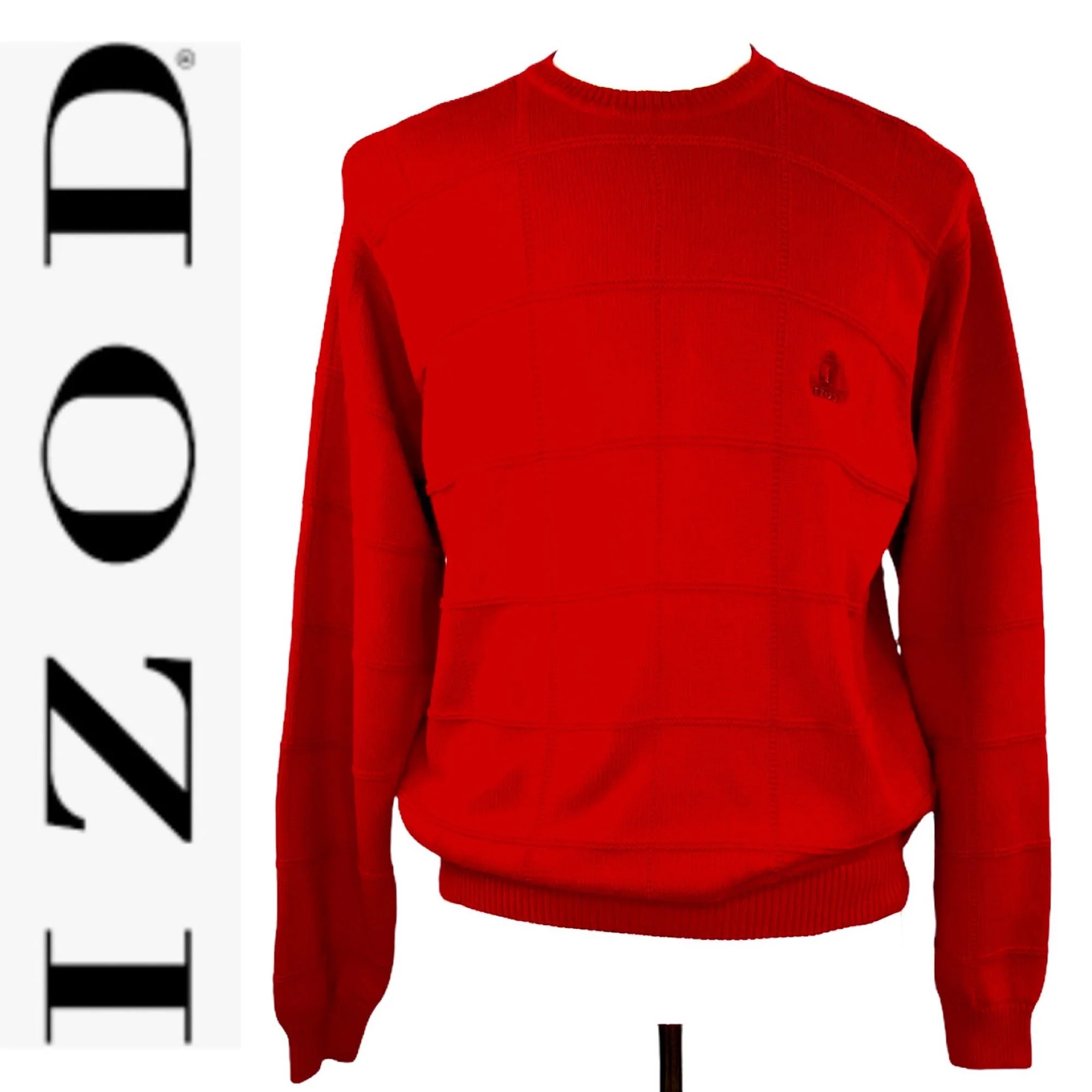 Izod Vintage Crest Logo Red 100% Cotton Pullover Sweater Mens by Izod - Image 6