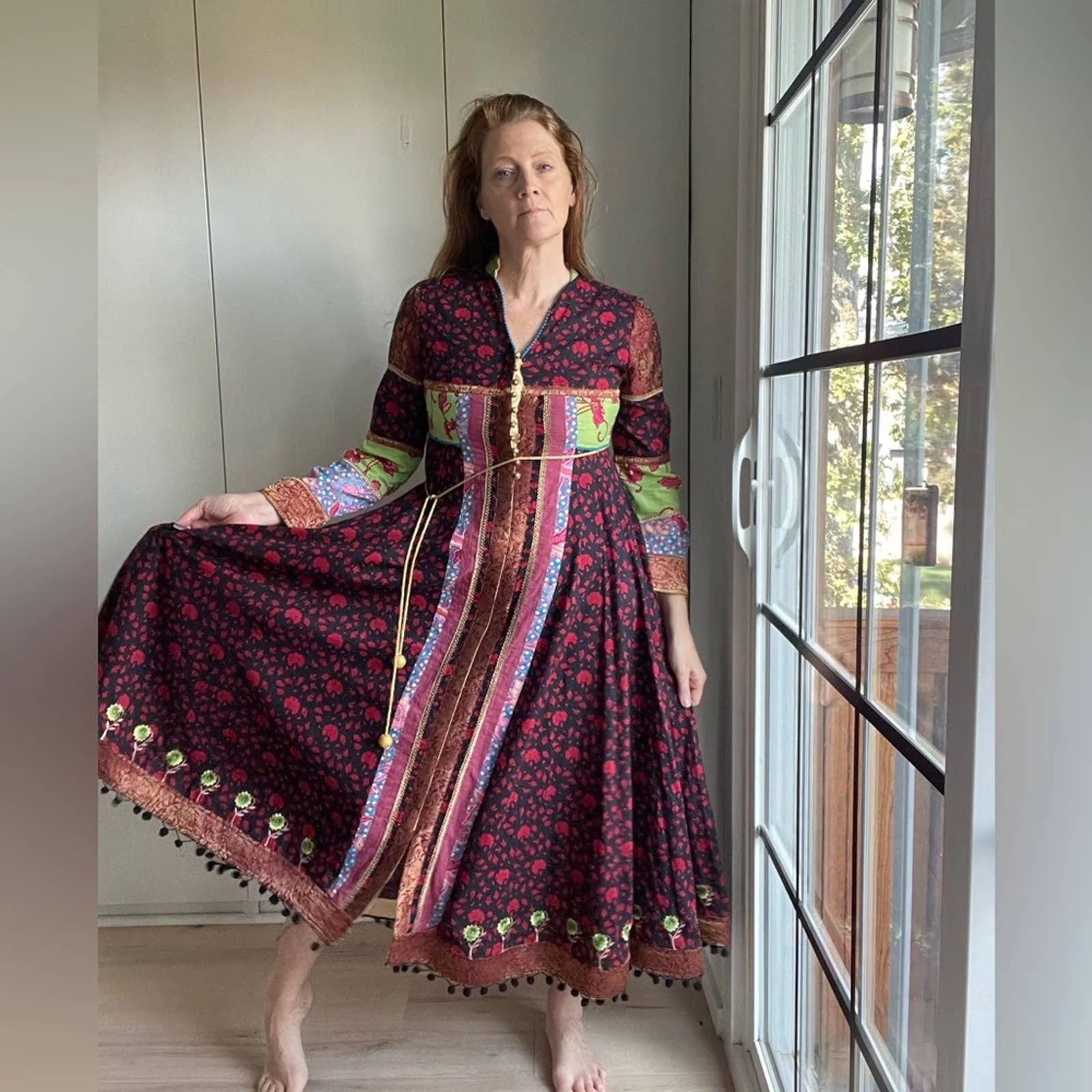 J. Peterman Jaisalmer Dress Small Patchwork Print Midi Length Party Nwot by J. Peterman - Image 10