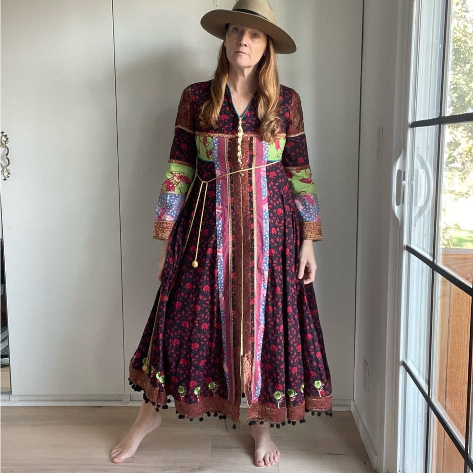 J. Peterman Jaisalmer Dress Small Patchwork Print Midi Length Party Nwot by J. Peterman - Image 11