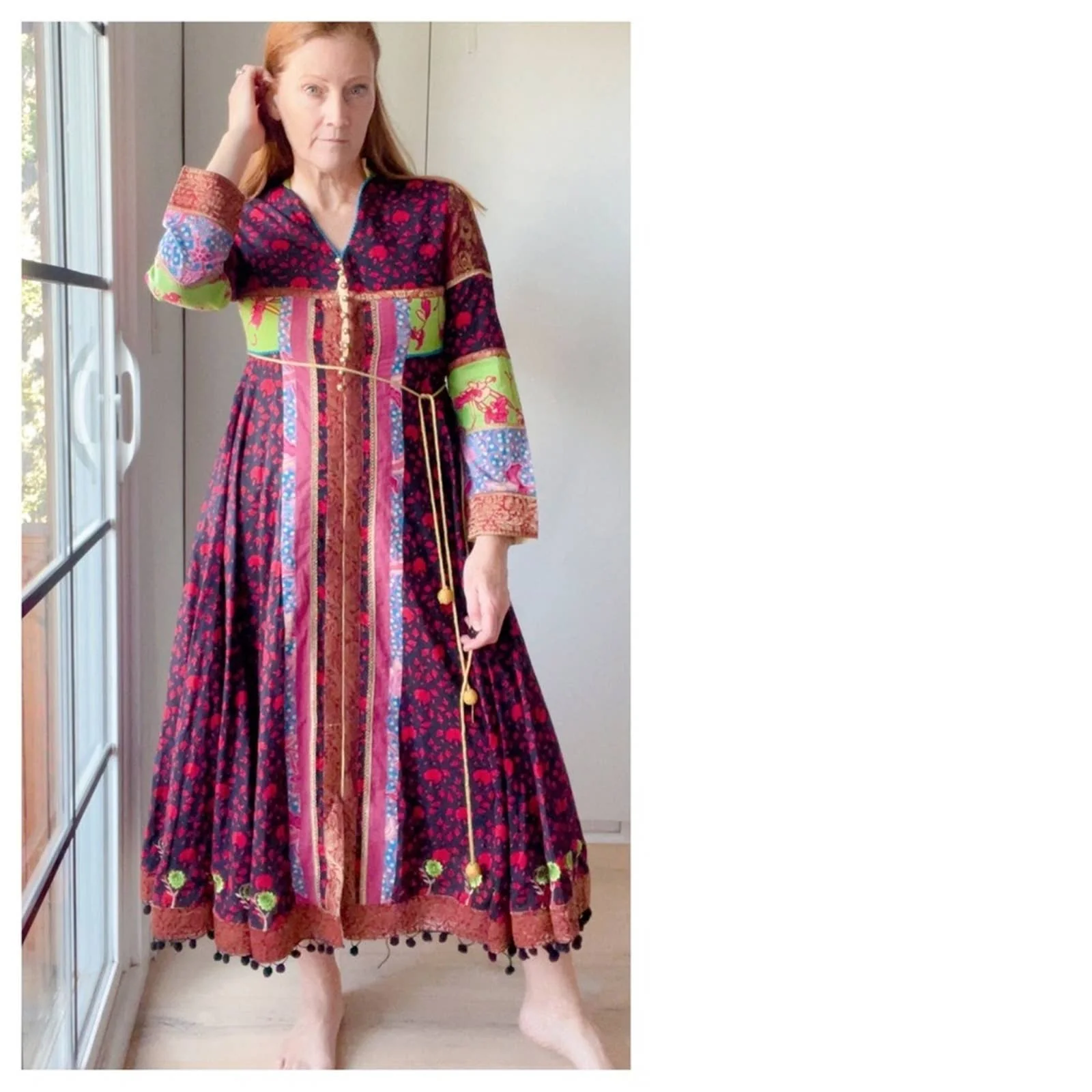 J. Peterman Jaisalmer Dress Small Patchwork Print Midi Length Party Nwot by J. Peterman - Image 14