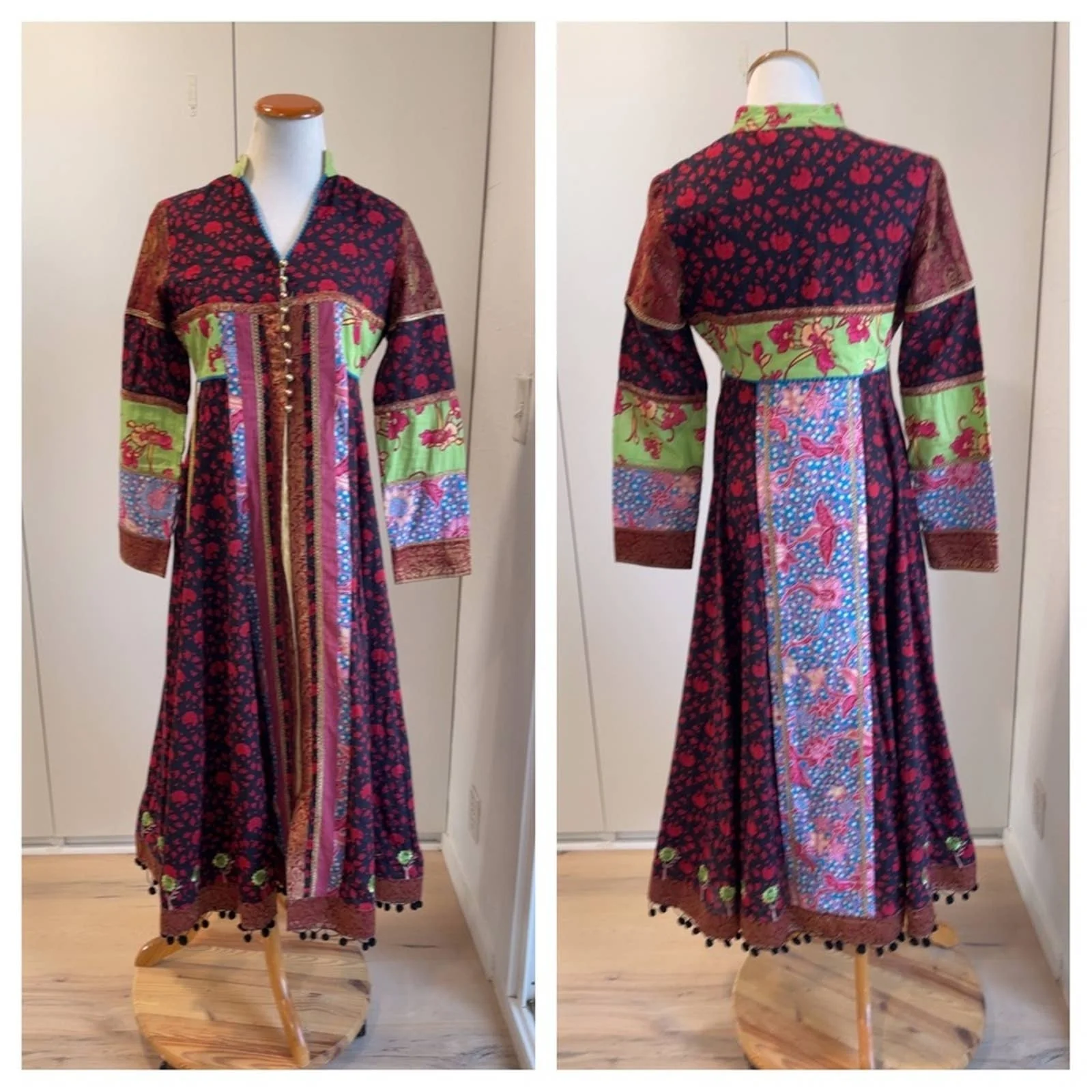 J. Peterman Jaisalmer Dress Small Patchwork Print Midi Length Party Nwot by J. Peterman - Image 2