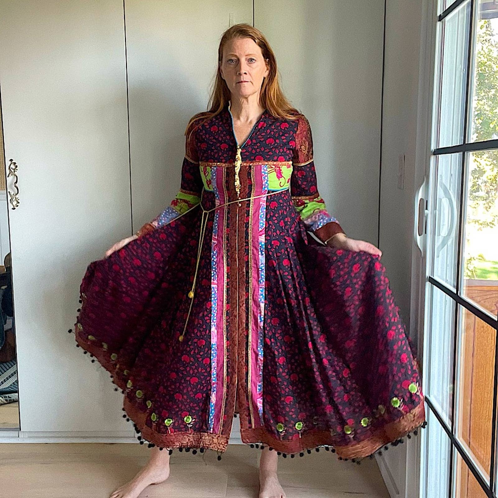 J. Peterman Jaisalmer Dress Small Patchwork Print Midi Length Party Nwot by J. Peterman - Image 3