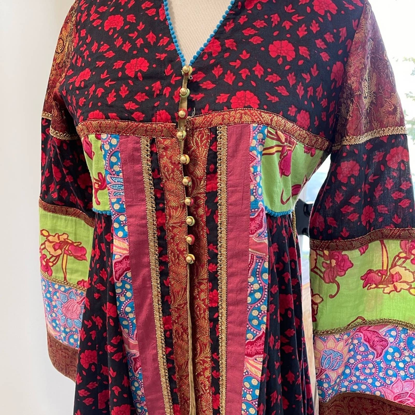 J. Peterman Jaisalmer Dress Small Patchwork Print Midi Length Party Nwot by J. Peterman - Image 5
