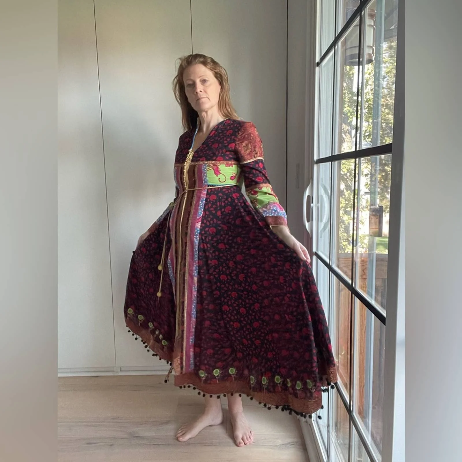 J. Peterman Jaisalmer Dress Small Patchwork Print Midi Length Party Nwot by J. Peterman - Image 9