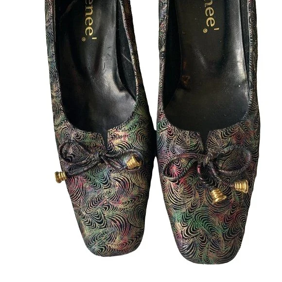 J.renee' Leather Block Square Novelty Swirl Heels By J. Renee - Image 4