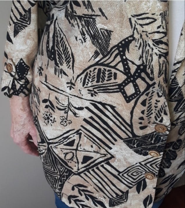 80's Tropical Textured Linen Jacket by Studio I - Image 5