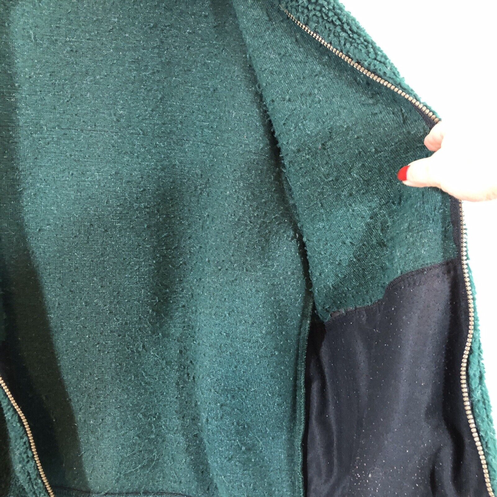 Jacket Womens Large Forest Green Full Zip Thick Unlined by Bear Fleece Performance - Image 6