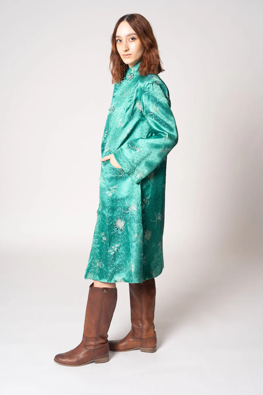 Jade and Silver Satin Coat - Image 6