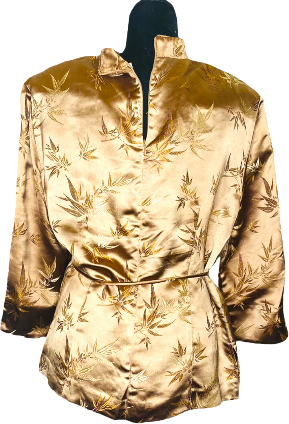 80s/90s Jessica Howard Vintage Robe Satin Top Jacket Gold By Jessica Howard - Image 2