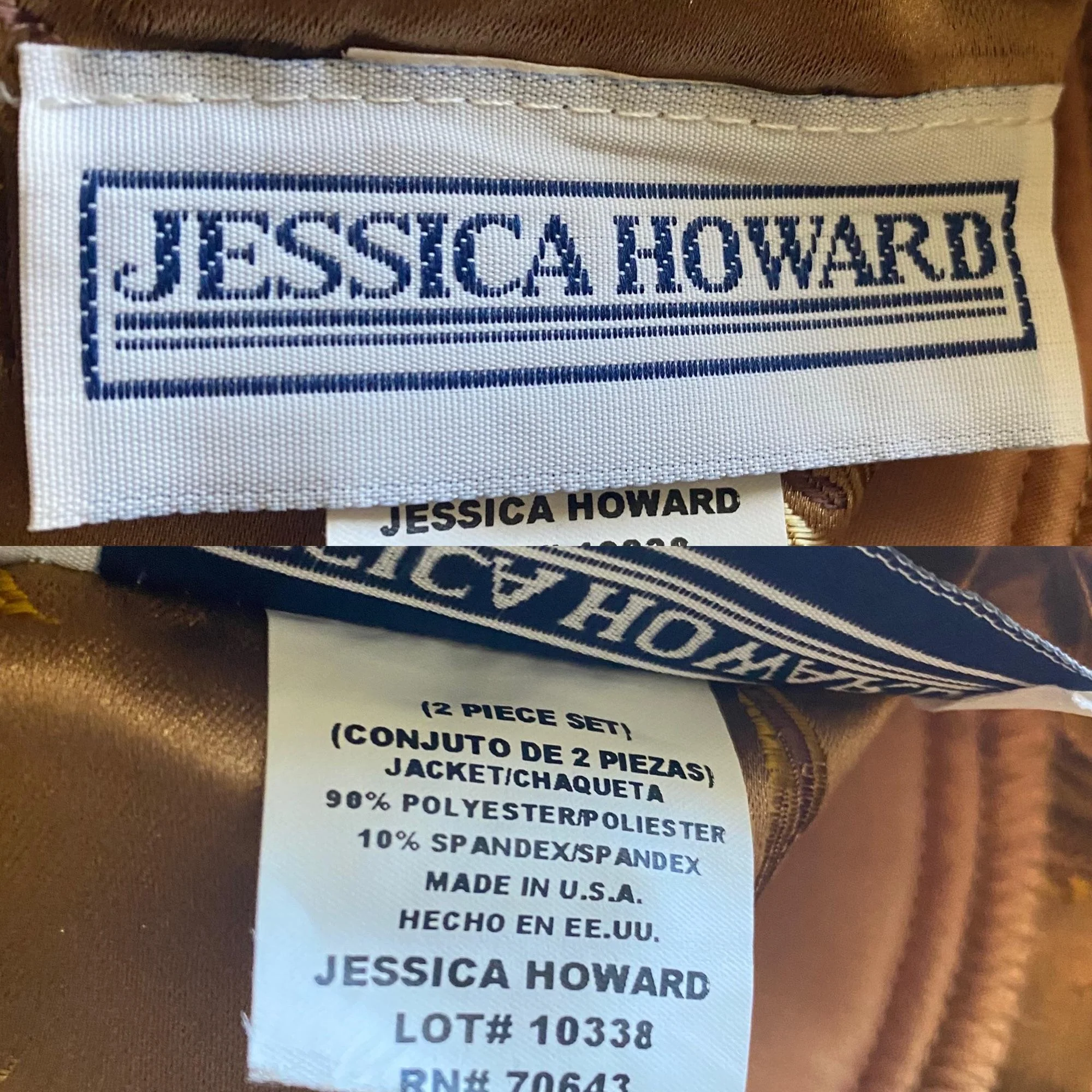 80s/90s Jessica Howard Vintage Robe Satin Top Jacket Gold By Jessica Howard - Image 3