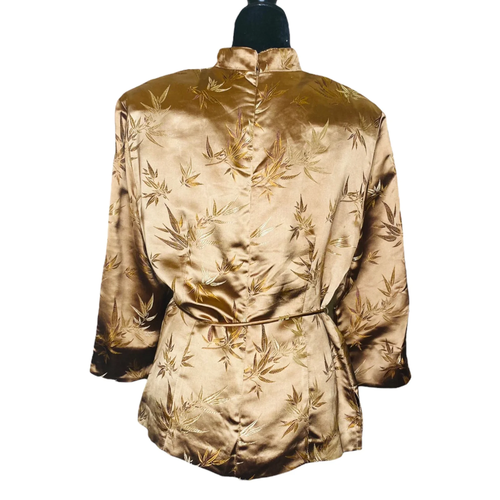 80s/90s Jessica Howard Vintage Robe Satin Top Jacket Gold By Jessica Howard - Image 8