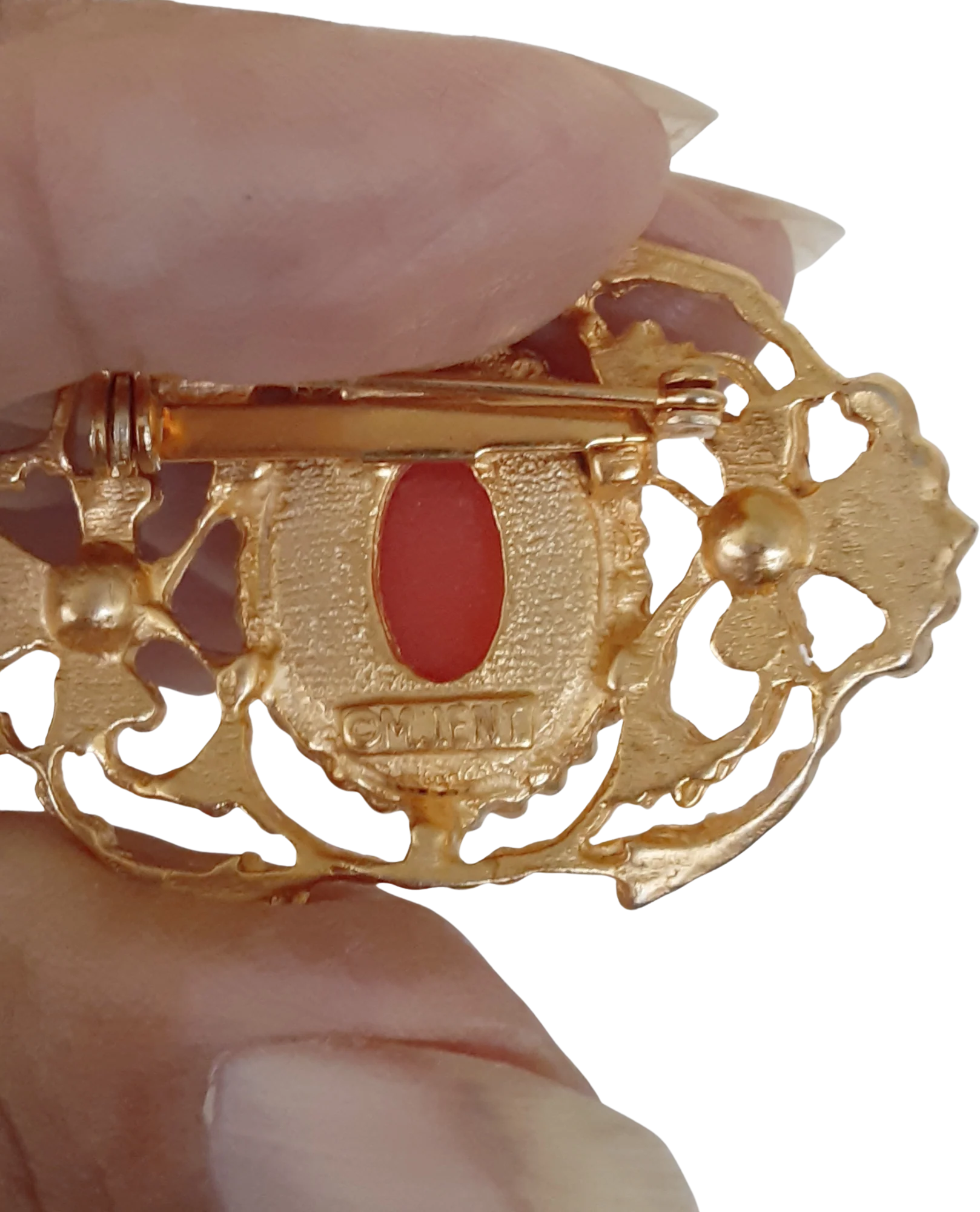 Jewelry Set Cameo Pierced Earrings Brooch Peachy By Mj Ent - Image 2