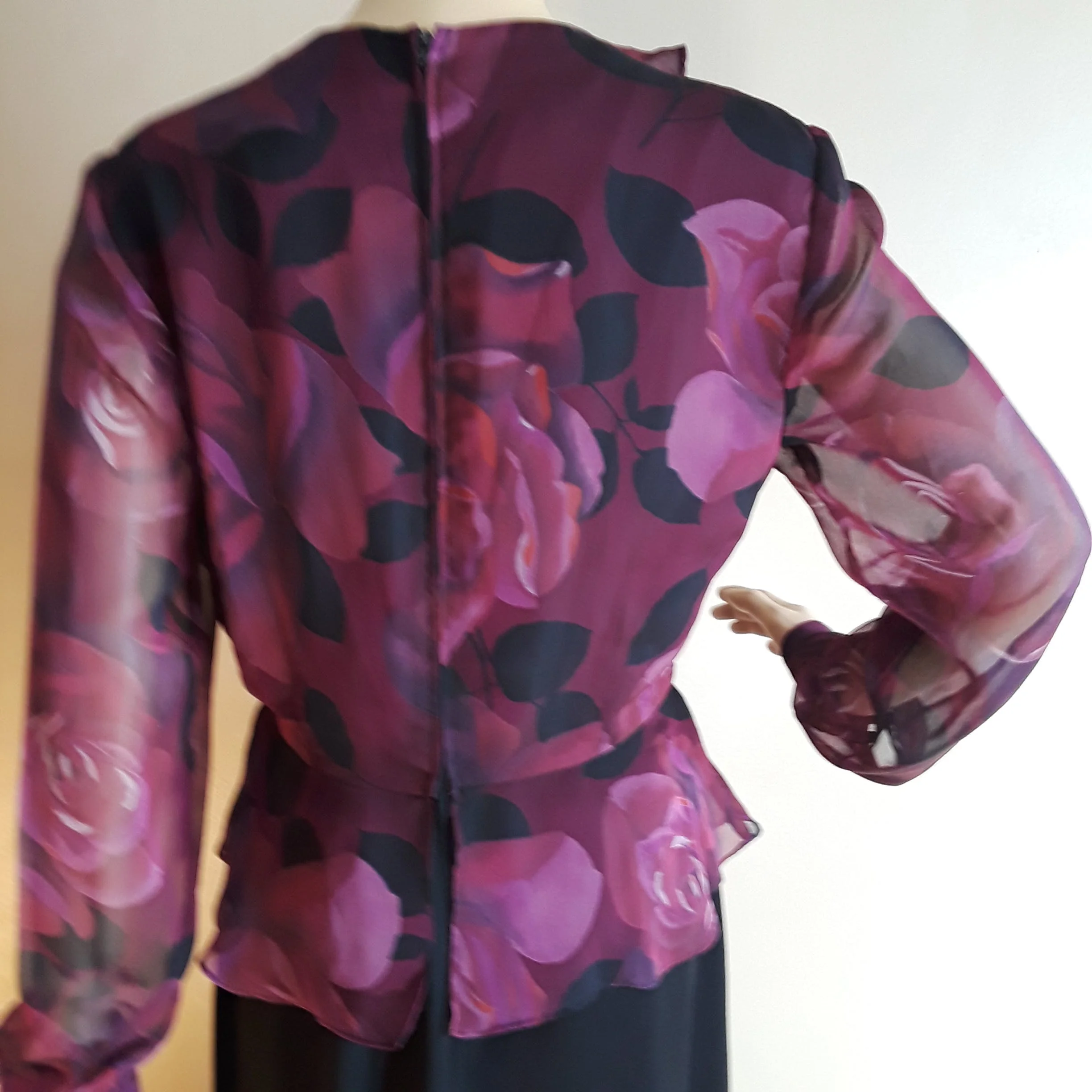 90's Floral Semi Sheer Ruffle Top Dress by John Roberts - Image 6
