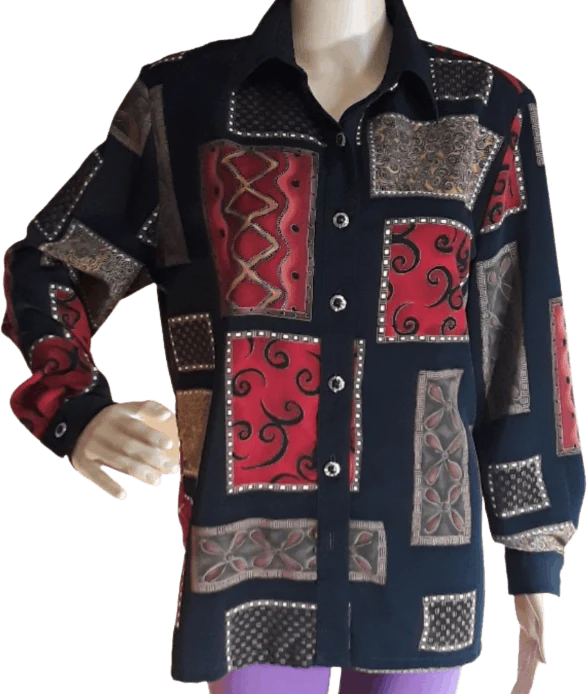 80's Funky Printed Blouse by Jordana