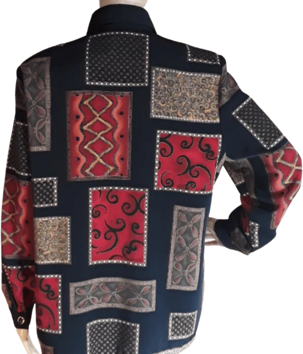80's Funky Printed Blouse by Jordana - Image 2