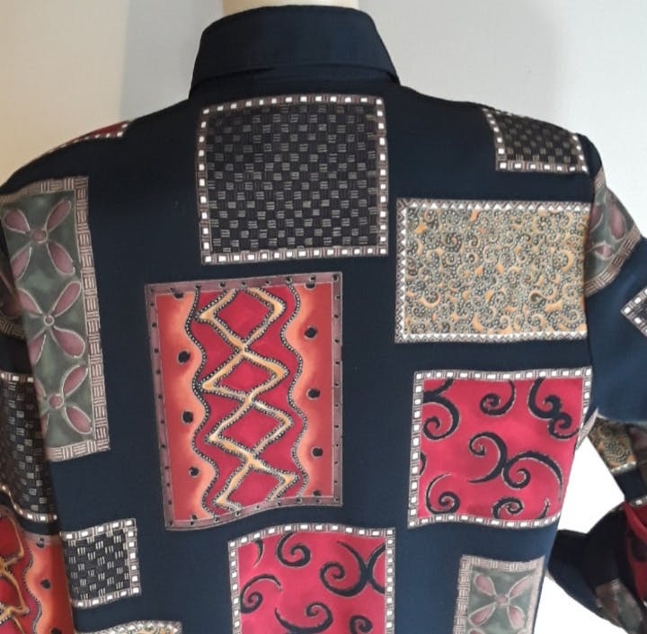 80's Funky Printed Blouse by Jordana - Image 5