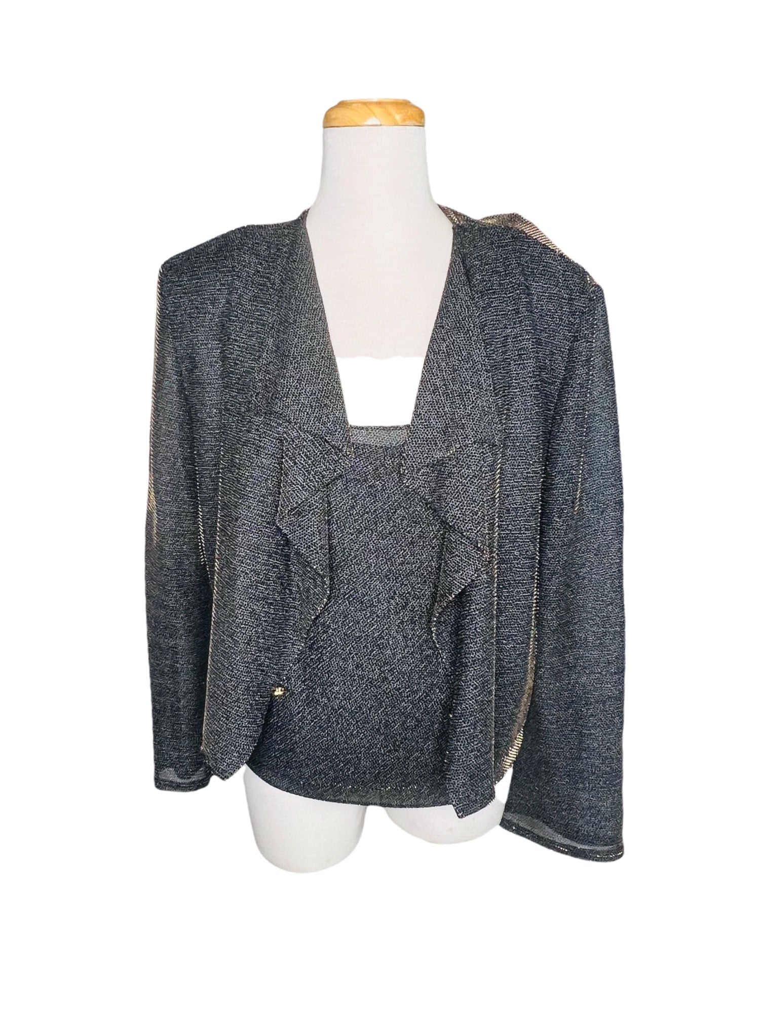 Joseph Ribkoff Jacket and Cami Gold Iridescent Set Poly Metallic Cocktail Fab by Joseph Ribkoff - Image 4