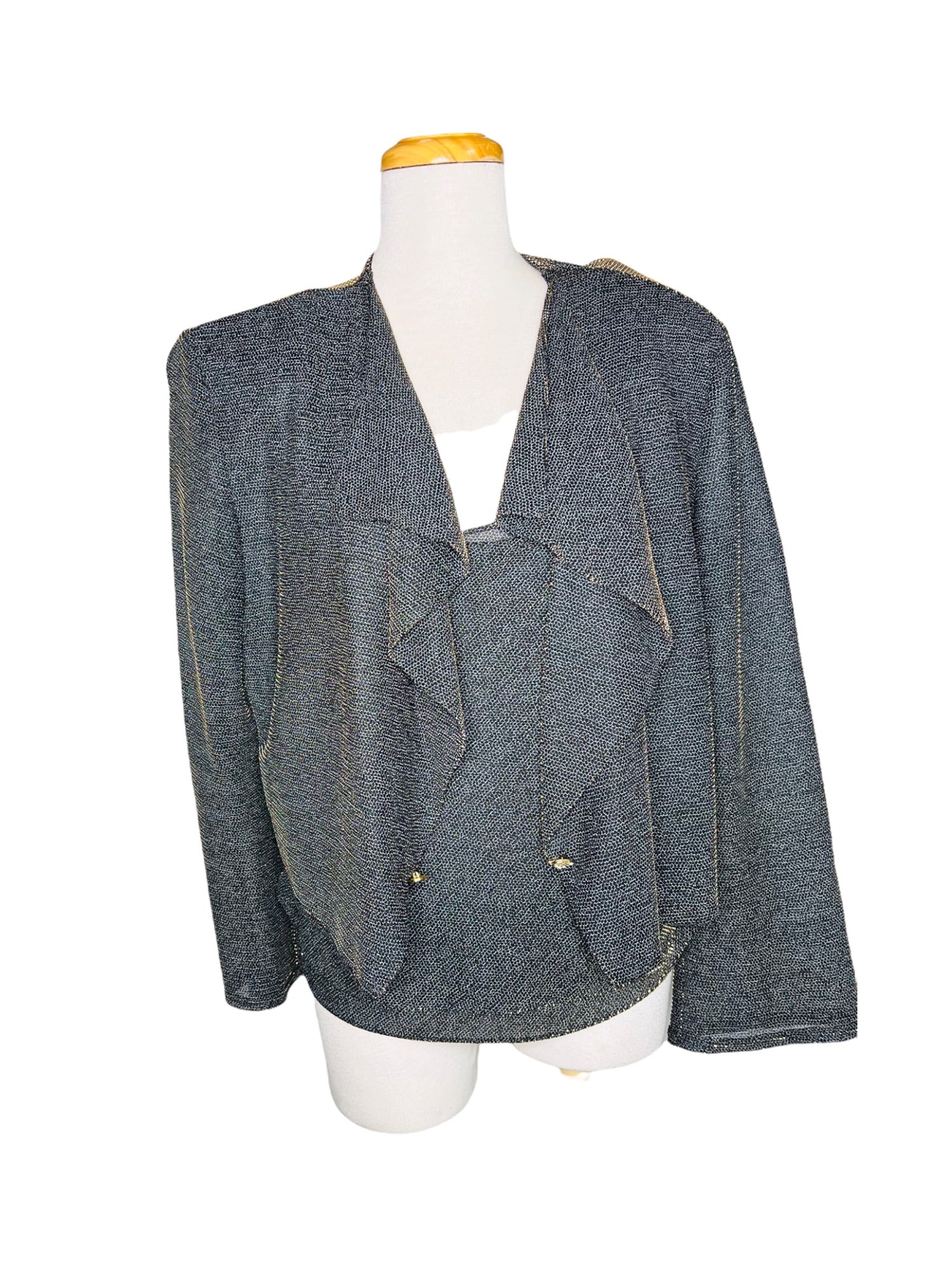 Joseph Ribkoff Jacket and Cami Gold Iridescent Set Poly Metallic Cocktail Fab by Joseph Ribkoff - Image 7