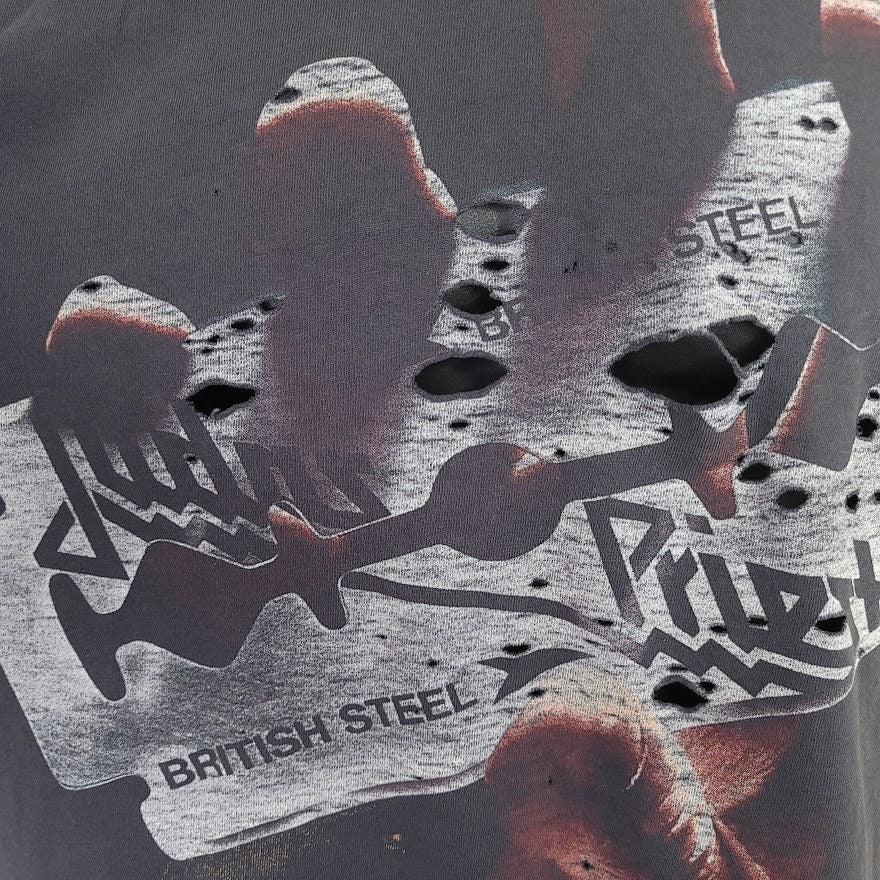 Judas Priest T-Shirt Vintage 00s 00s British Steel Keep The Faith Mens Size Medium - Image 2