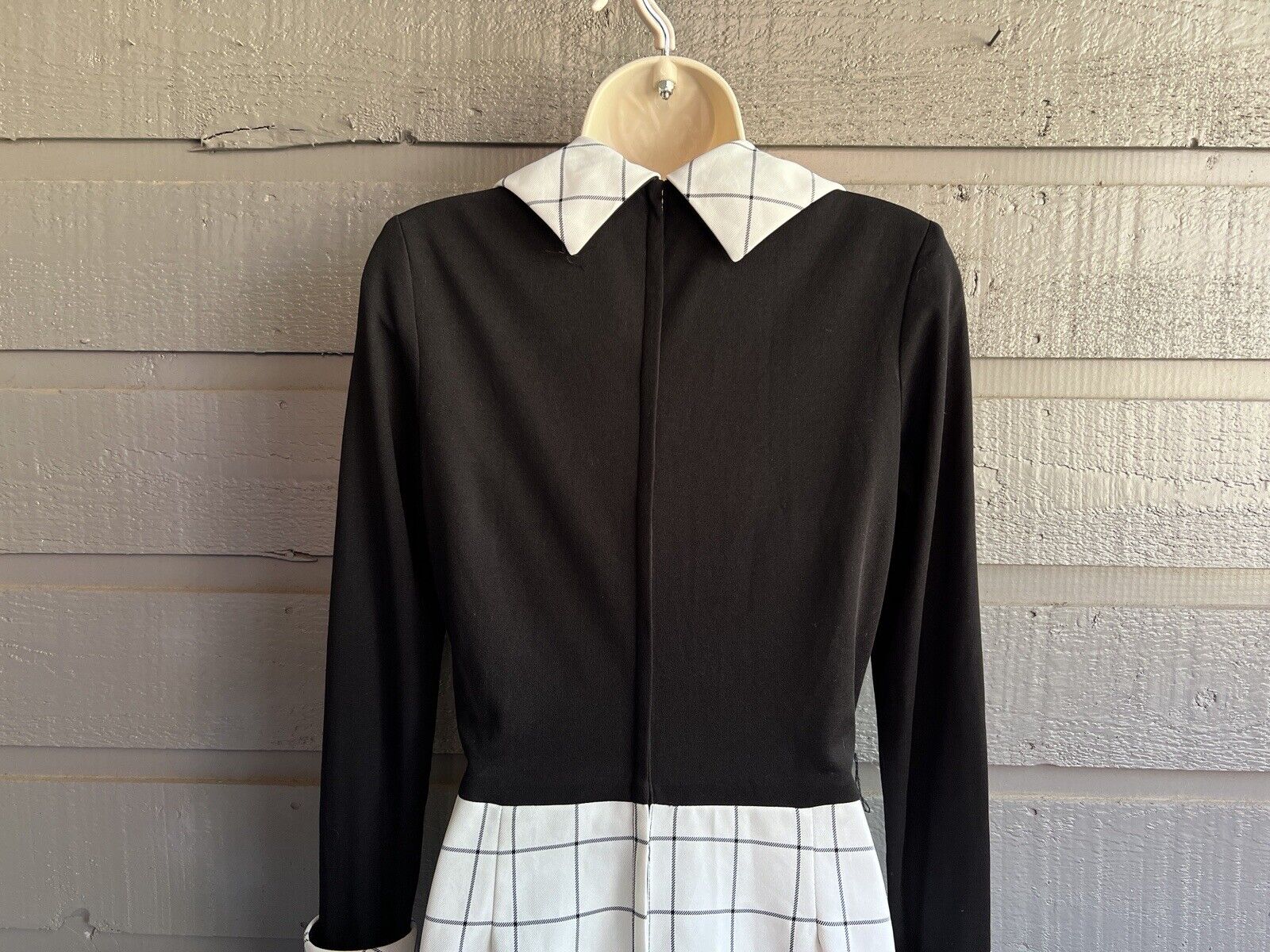 60s Black White Plaid Preppy Secretary Academia Dress By Julie Miller California - Image 8