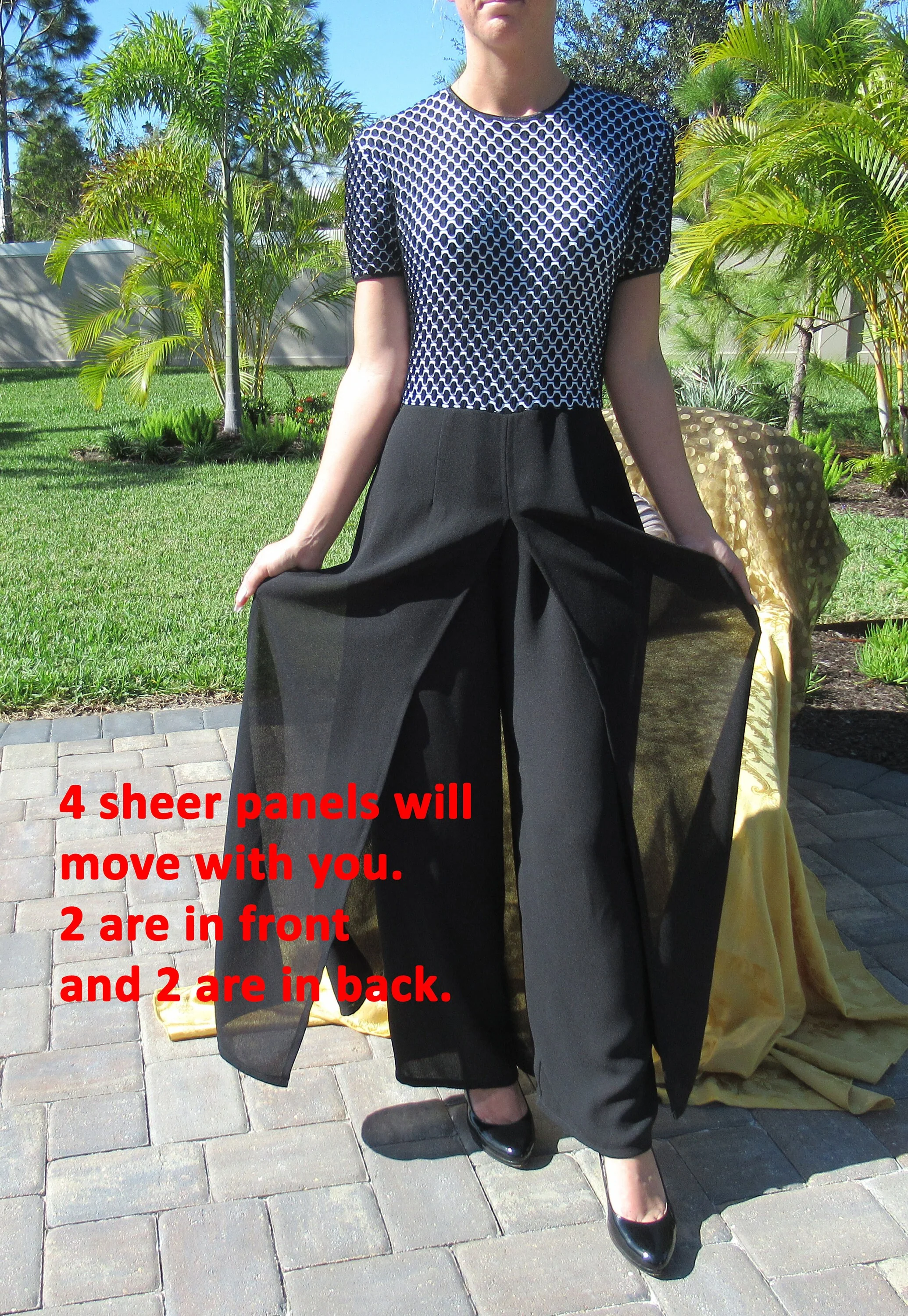 Jumpsuit Joseph Ribkoff Black White Bodycon Short Sleeves Black Legs 4 Front and Back Sheer Panels Made In Canada Vintage by Joseph Ribkoff - Image 5