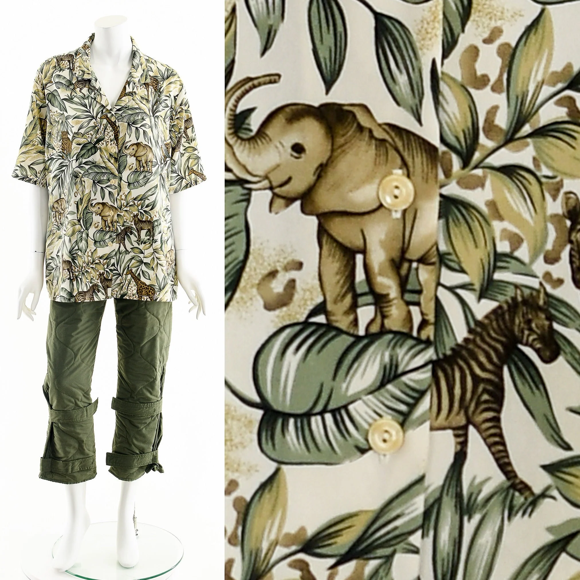Jungle Animals 80s Printed Blouse - Image 2
